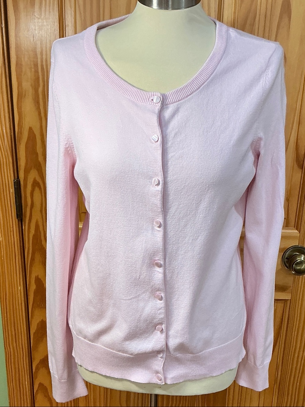 Talbots Light Pink Button-Front Cardigan